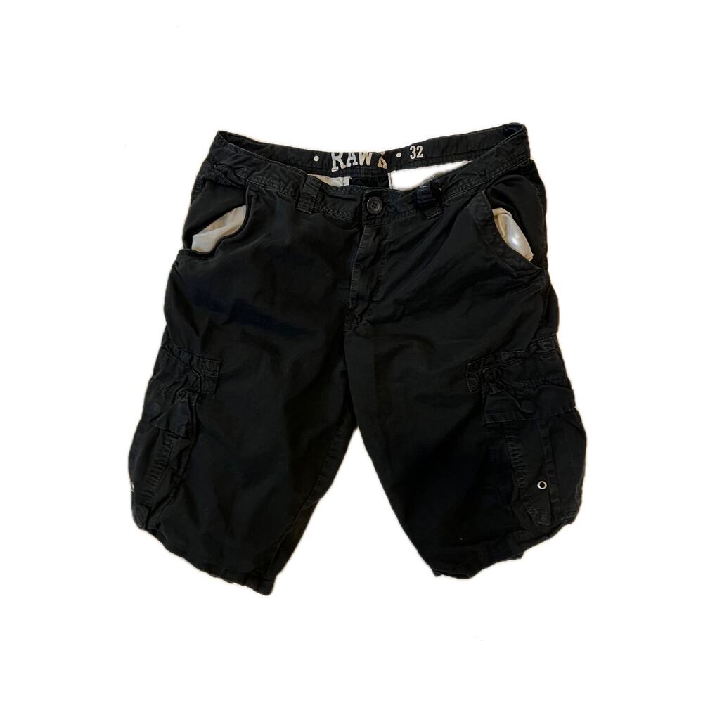 Raw X Black Cargo Shorts Mens Waist 32